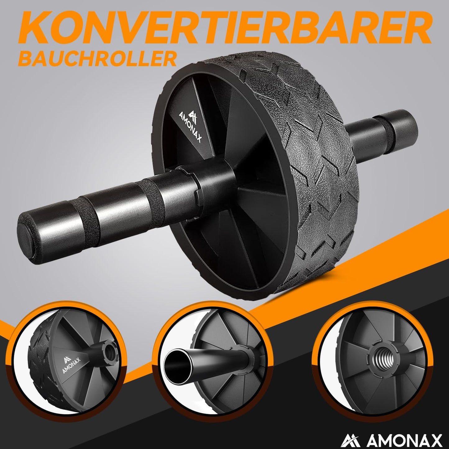 Amonax Bauchroller Liegestützgriffe Springseile fitness sportgeräte bauchmuskeltrainer für zuhause, ab roller trainingsgerät set, ab wheel workout bauchtrainer home sport equipment