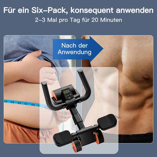 Bnlei Ab Roller Automatisches Rebound-Bauchrad, Ab Trainer für Zuhause, Bauchmuskeltrainer Sport Geräte Sliders für Core Training, ABs Wheels Fitness Zubehör