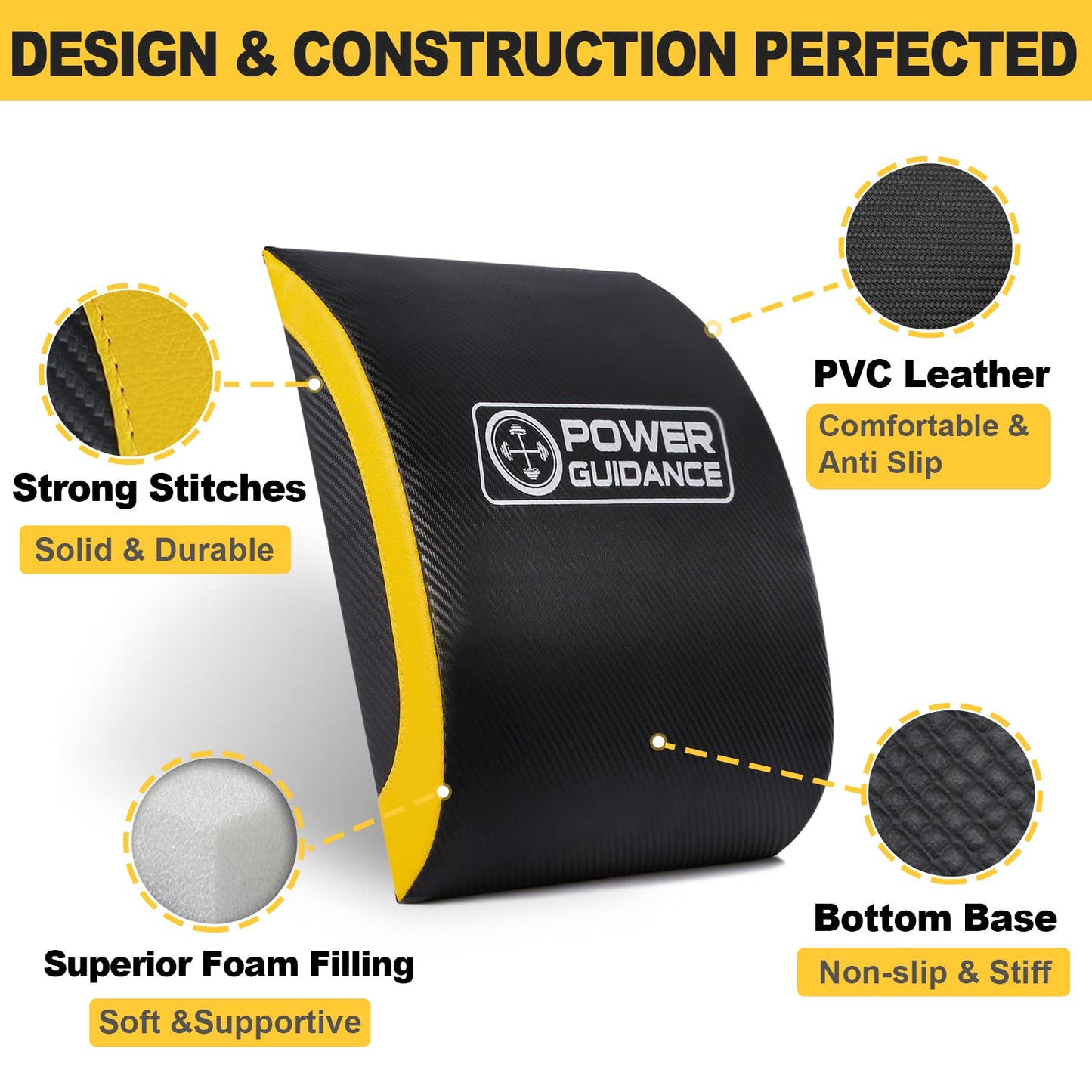 POWER GUIDANCE Bauchmuskel Matte Sit Up Pad Bauch und Rumpftrainer Matte für volle Bewegungsfreiheit